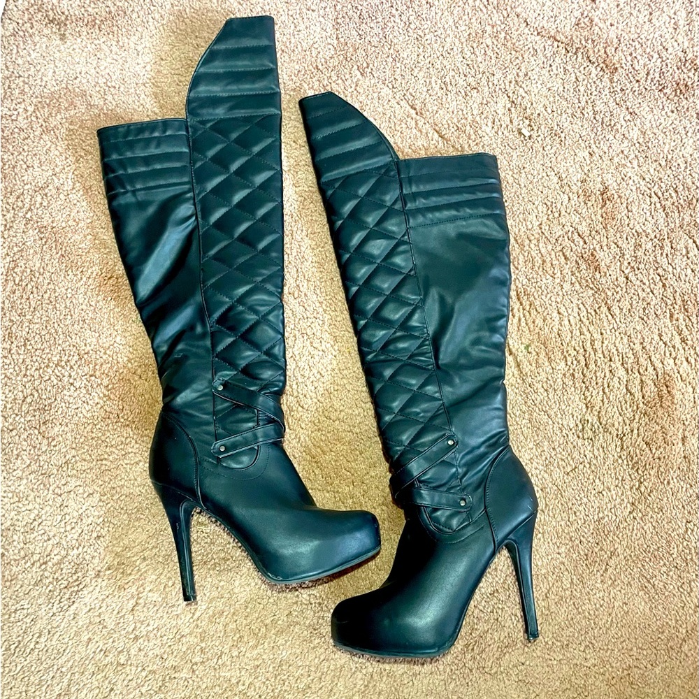 HOT knee high platform heeled boots